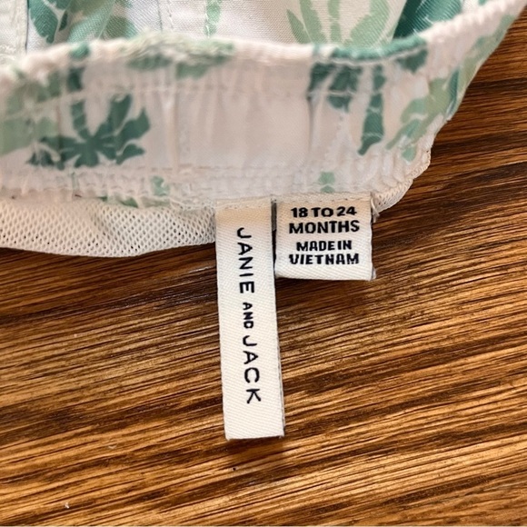 Janie and Jack Green Palm Tree 18-24 months Swim Trunks - Picture 3 of 3